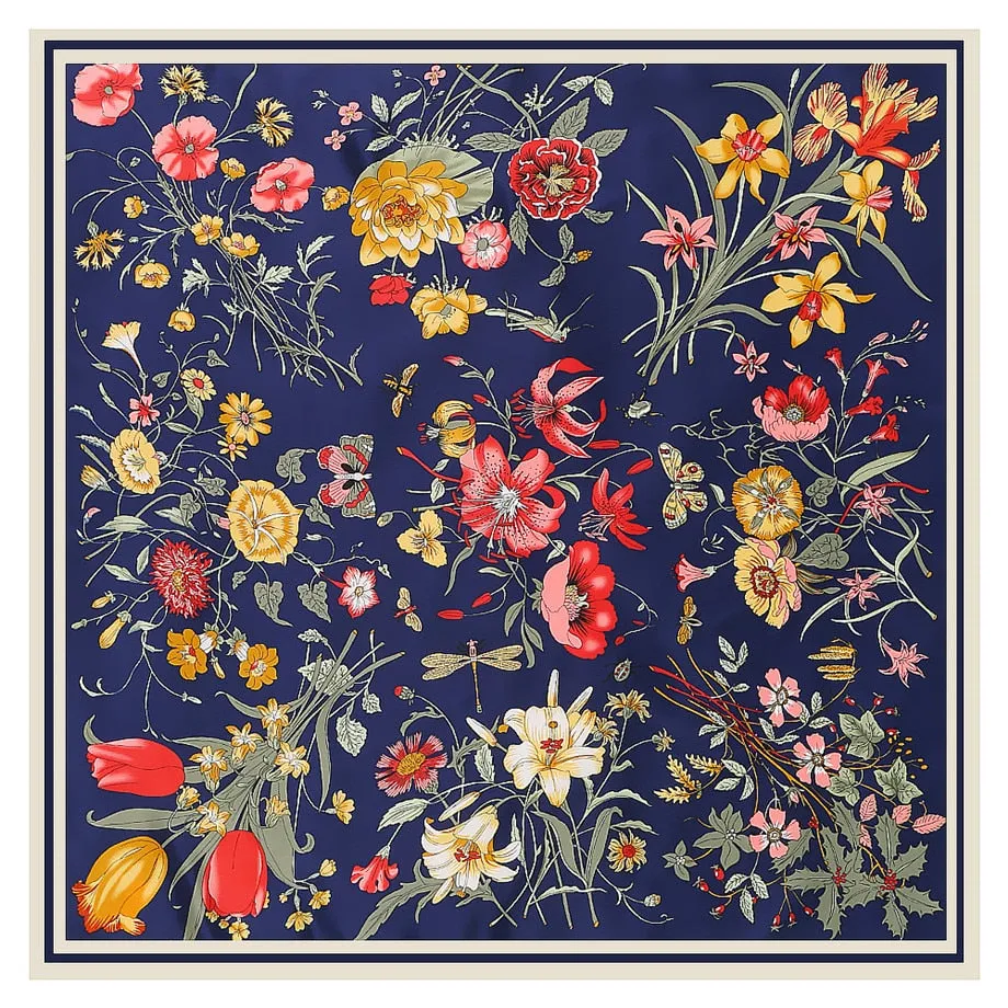 130cm Luxury Brand Twill Silk Scarf
