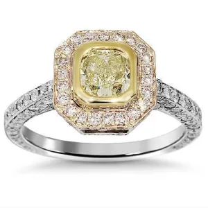 14K White Solid Gold Elegant Diamond Engagement Ring 2.76 Ctw