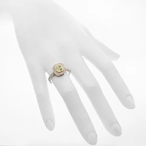 14K White Solid Gold Elegant Diamond Engagement Ring 2.76 Ctw