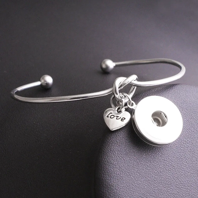 18mm Snap button jewelry  bracelet Infinity love Knot fits 18mm bangle cuff