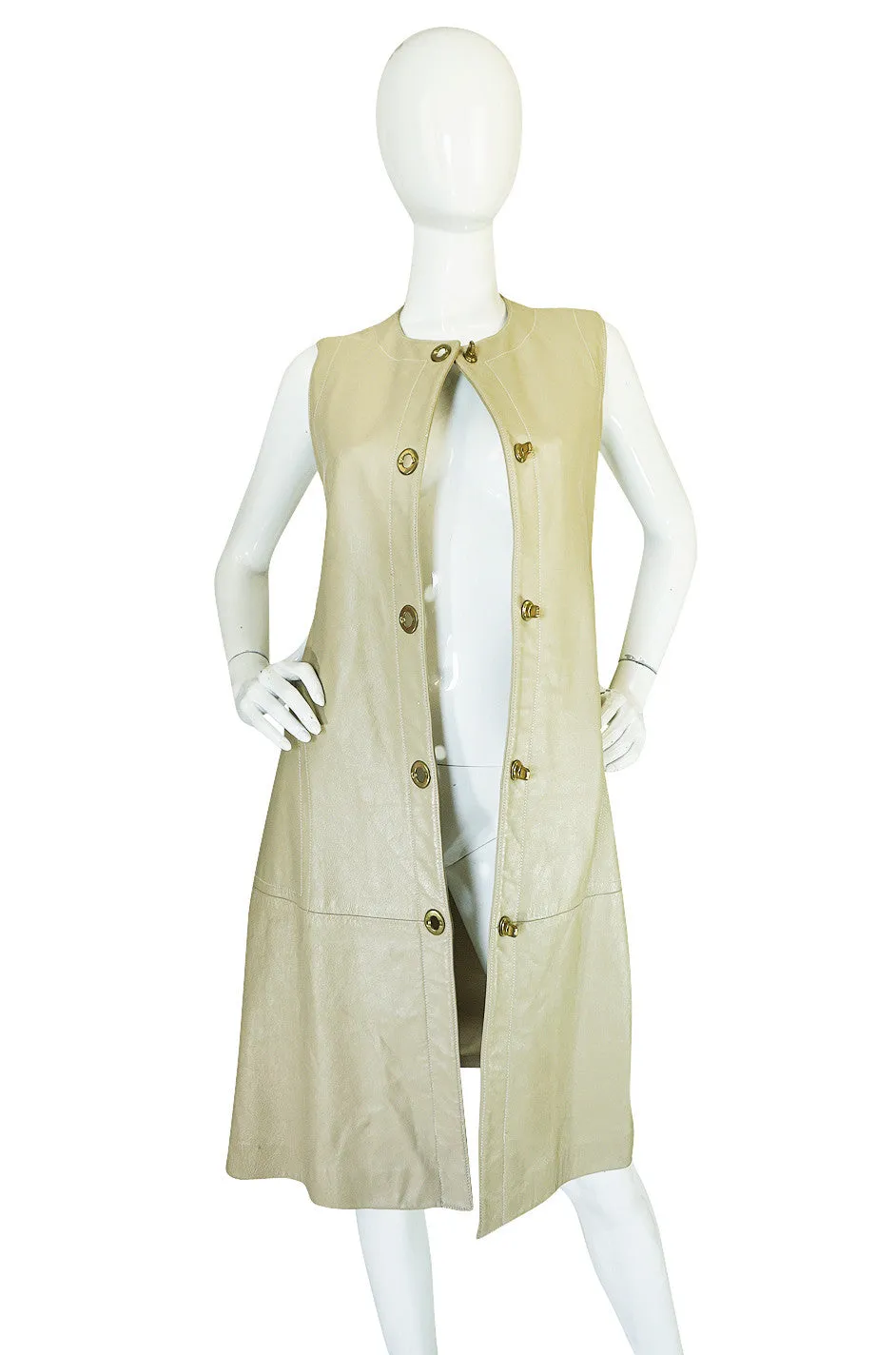 1960s Rare Bonnie Cashin Chic Leather Dress or Vest