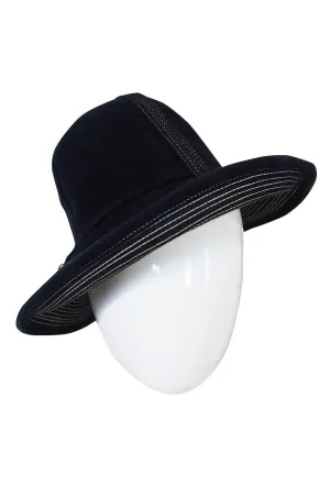 1970s Yves Saint Laurent Chic Blue Felt Fedora Hat