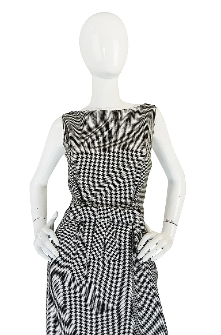1990s John Galliano for Christian Dior Fitted Check Dress