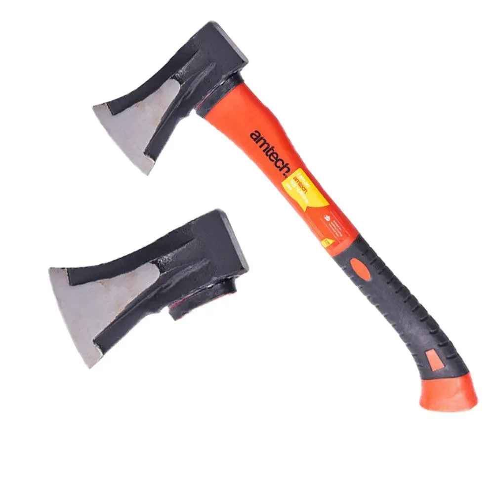 1kg Anti Jam Head Hand Axe Fibreglass Shaft Rubber Grip