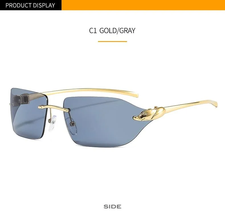 2021 New Arrival Leopard Logo Sunglasses Men Women Fashion Luxury Gradient Lens Alloy Frame Brand Designer Sun Glasses UV400