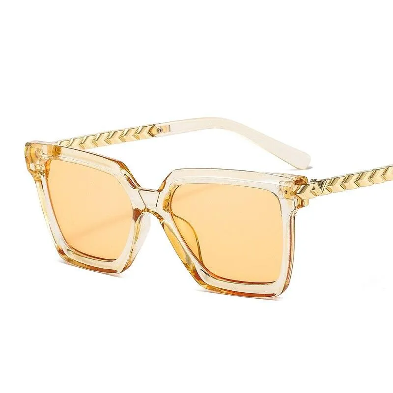2021 New Fashion Cat Eye Sunglasses Women Men Leopard Black Gradient Lens Metal Luxury Frame Brand Designer Square Sunglasses