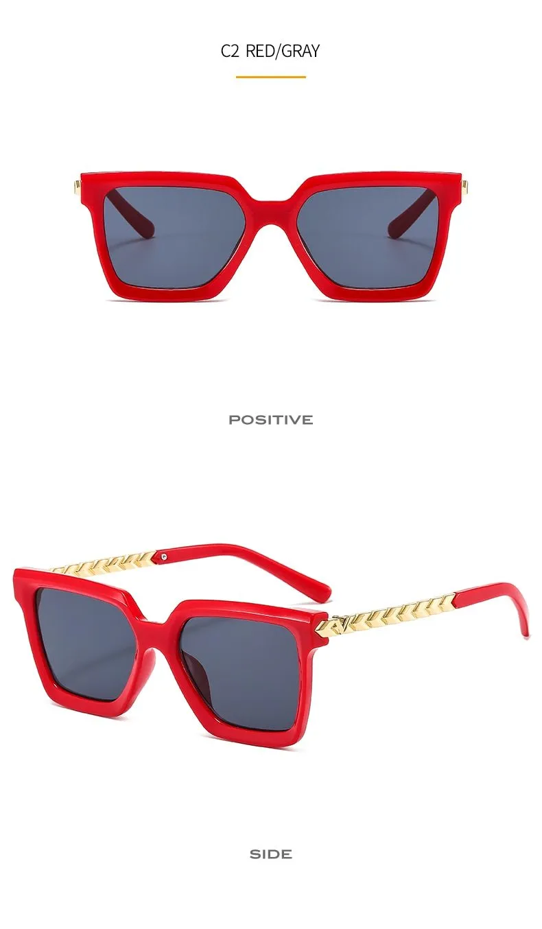 2021 New Fashion Cat Eye Sunglasses Women Men Leopard Black Gradient Lens Metal Luxury Frame Brand Designer Square Sunglasses