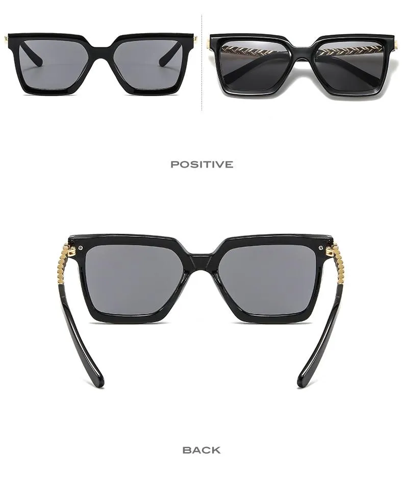 2021 New Fashion Cat Eye Sunglasses Women Men Leopard Black Gradient Lens Metal Luxury Frame Brand Designer Square Sunglasses
