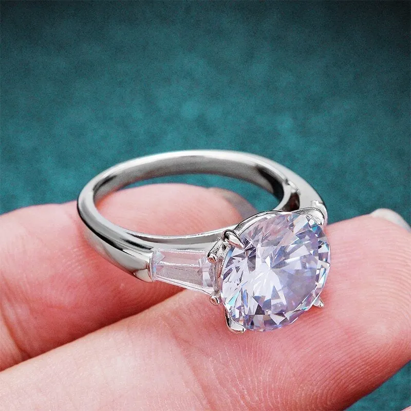 5.0 Ct Round Cut Diamond White Gold Engagement Ring