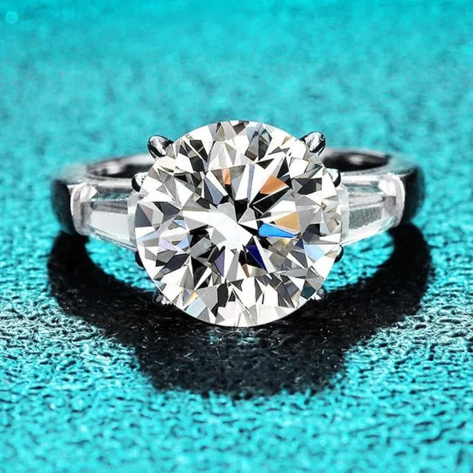 5.0 Ct Round Cut Diamond White Gold Engagement Ring