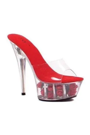 609-ROSES Platform Sandal  | Clear Vinyl