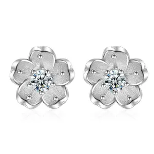 925 Sterling Silver Flower Shaped Earring