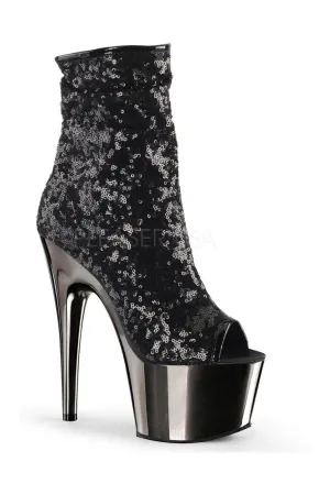 ADORE-1008SQ Platform Boot  | Black Sequins
