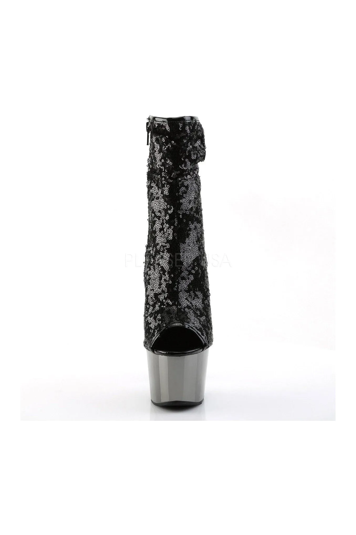 ADORE-1008SQ Platform Boot  | Black Sequins