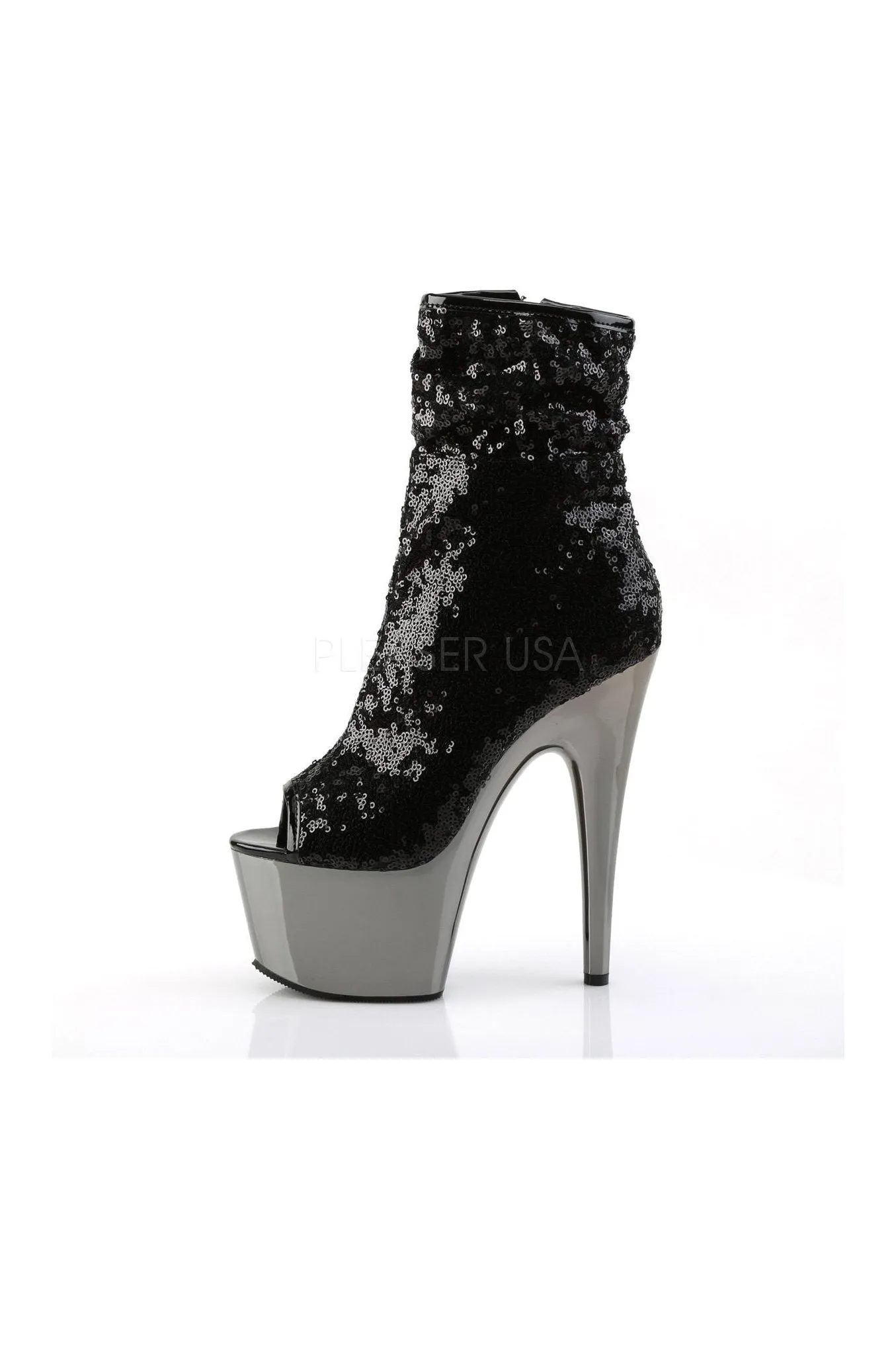 ADORE-1008SQ Platform Boot  | Black Sequins