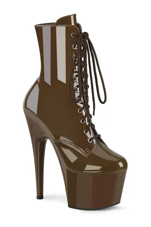 ADORE-1020 Brown Patent Ankle Boot