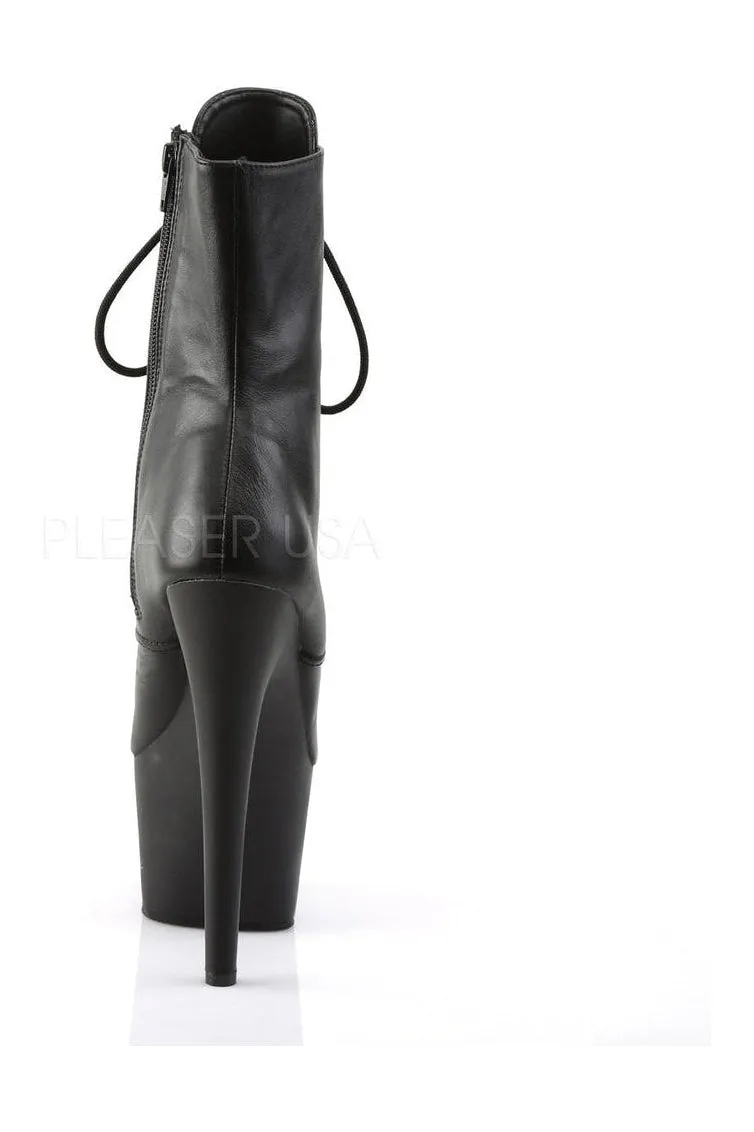 ADORE-1020 Platform Boot  | Black Genuine Leather