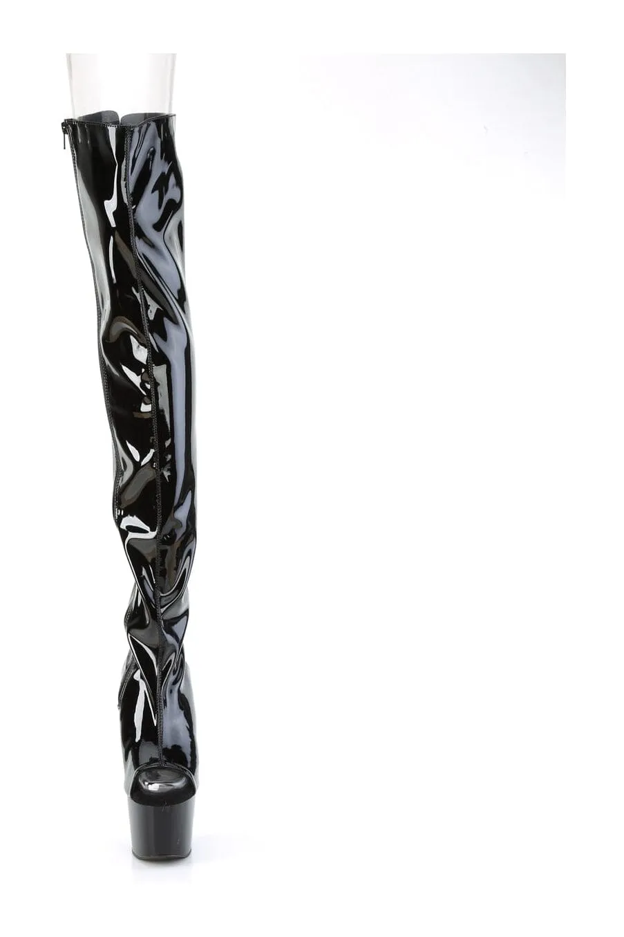 ADORE-3017 Black Patent Thigh Boot