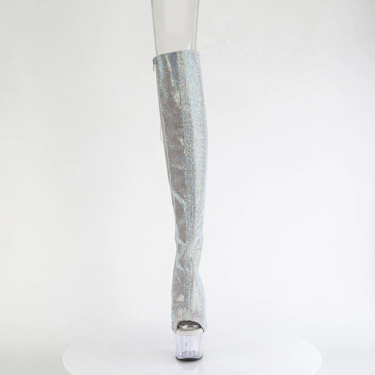 ADORE-3019C-RS  Silver AB RS-Faux Suede/Clear