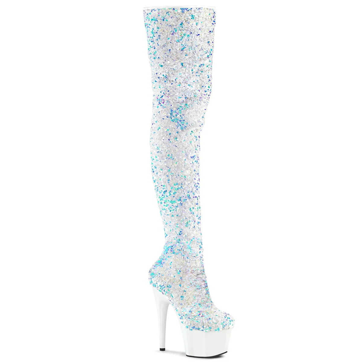 ADORE-3020  White Multi Sequins/White