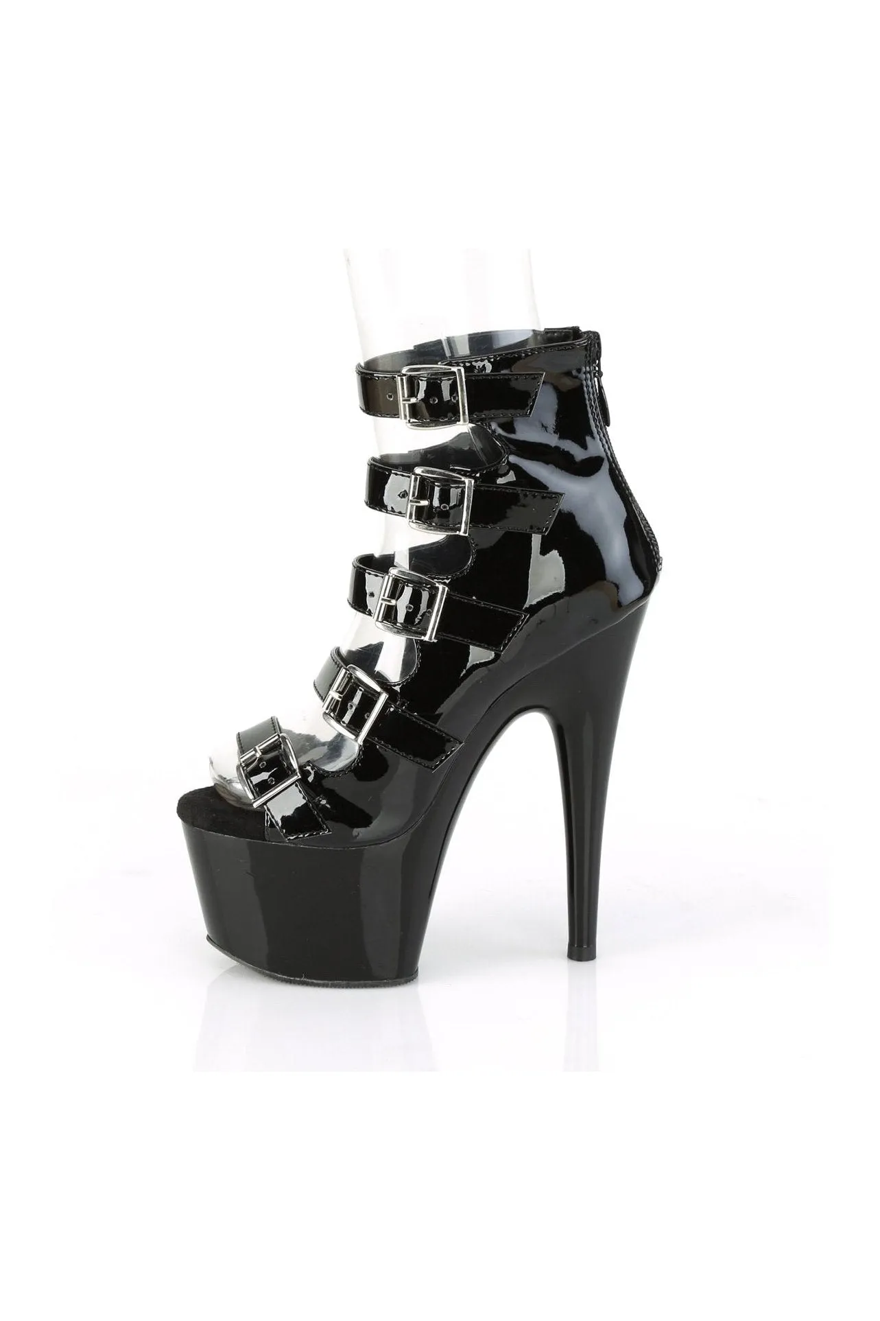 ADORE-700-33 Exotic Ankle Boot | Black Patent