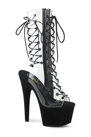 ADORE-700-60FS Exotic Boot | Clear Vinyl