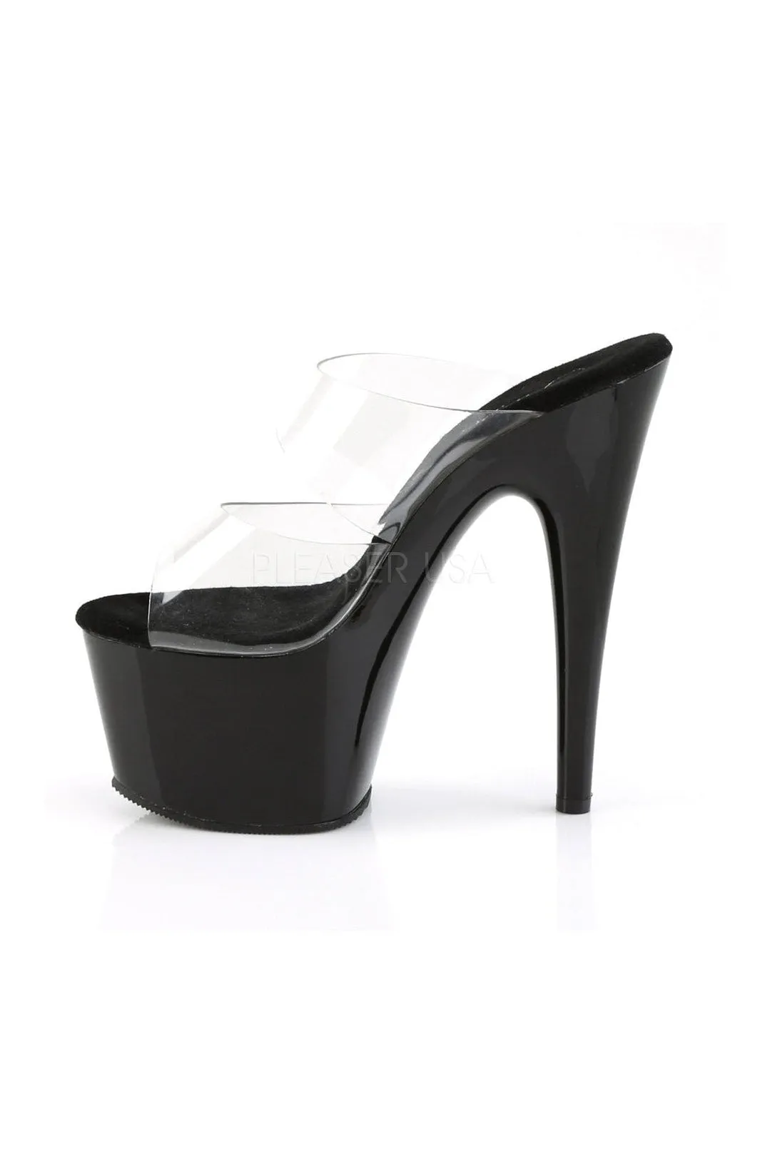 ADORE-702 Platform Slide  | Black Vinyl
