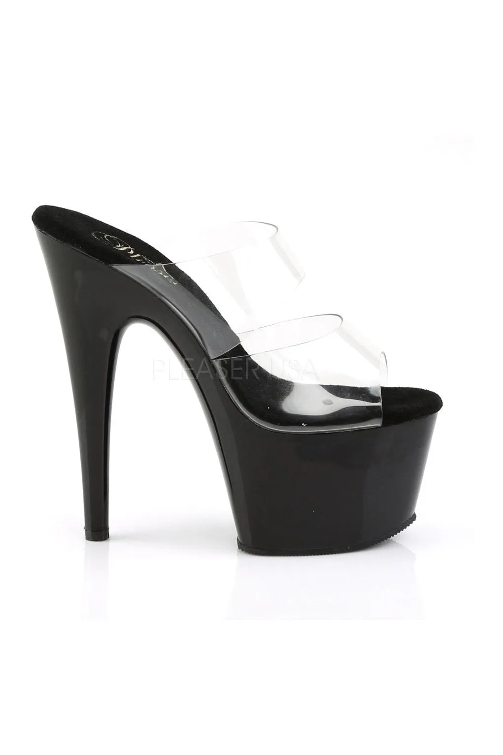 ADORE-702 Platform Slide  | Black Vinyl
