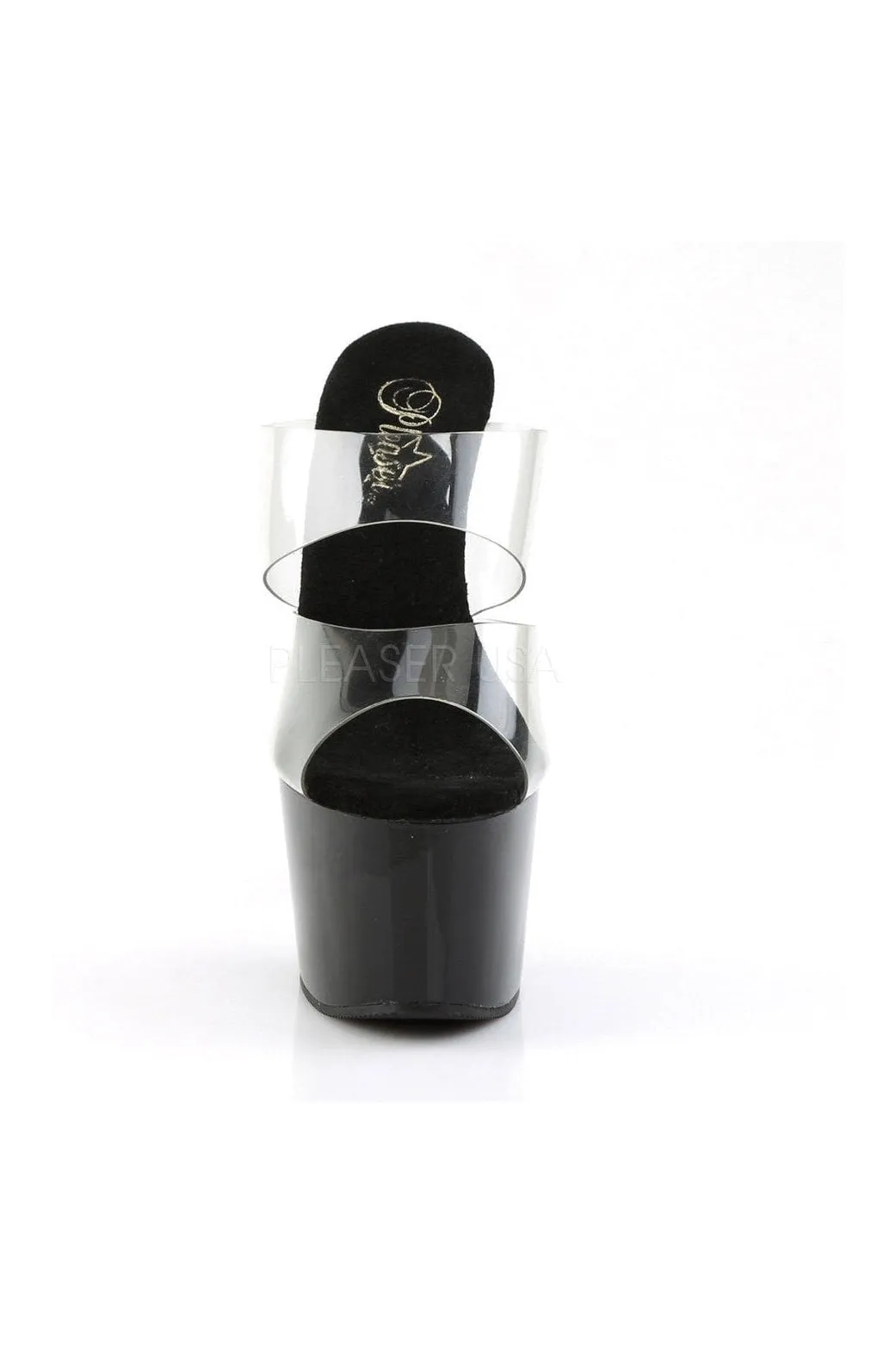 ADORE-702 Platform Slide  | Black Vinyl