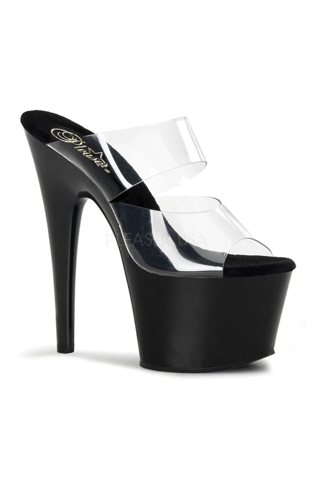 ADORE-702 Platform Slide  | Black Vinyl