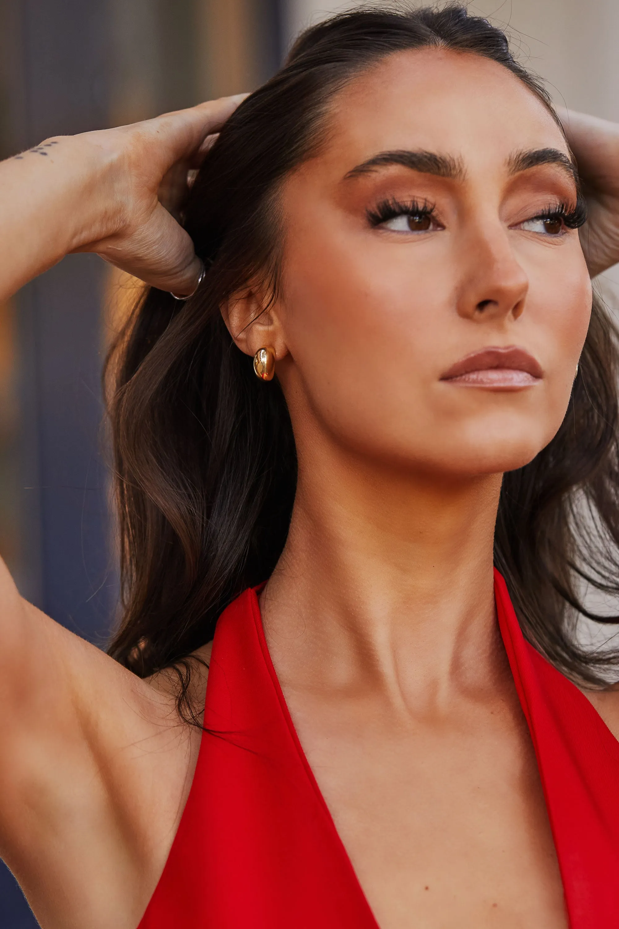 Andi Gold Half Moon Earrings