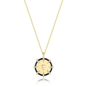 Ania Haie Gold Sparkle Point Medallion Necklace