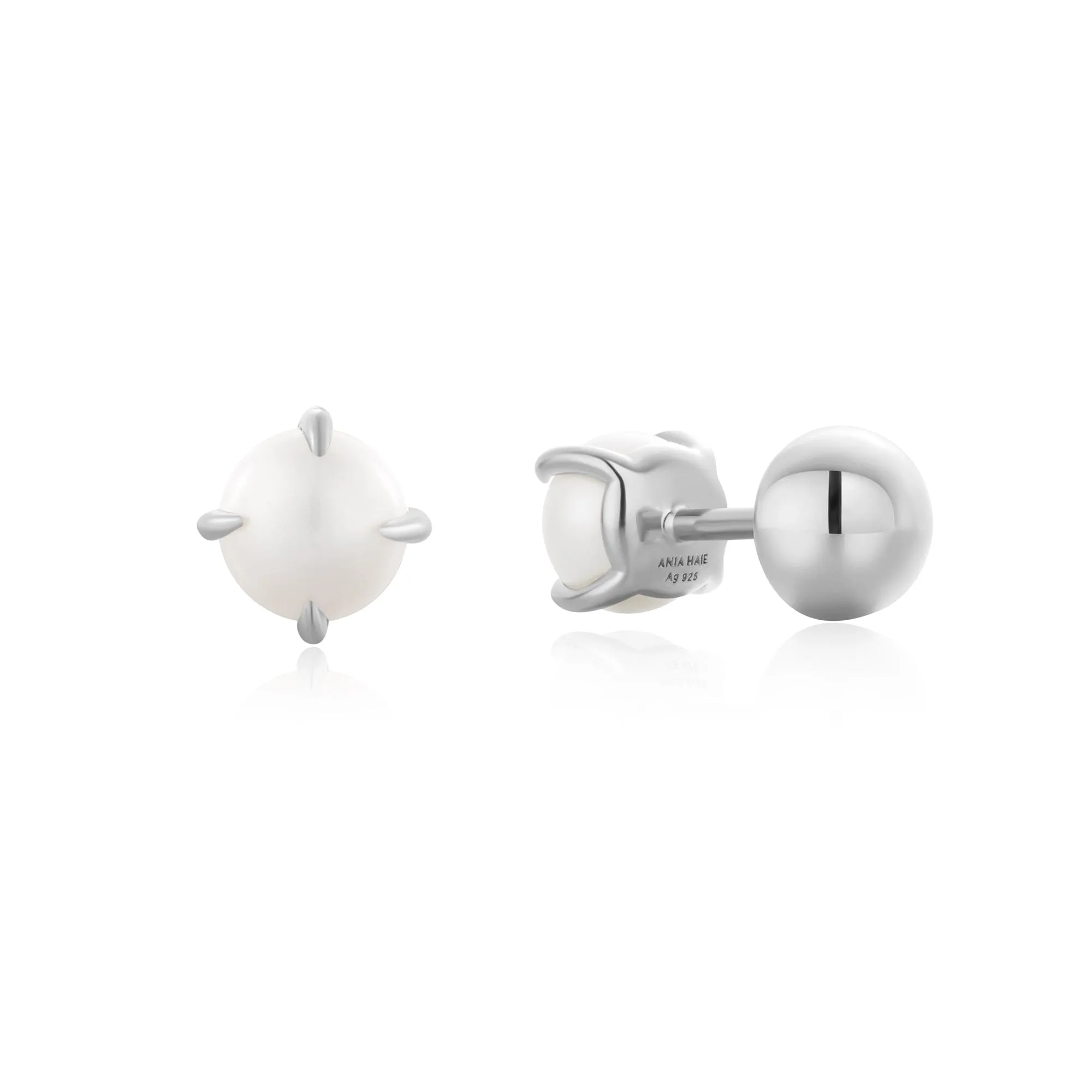 Ania Haie Silver Pearl Barbell Earrings