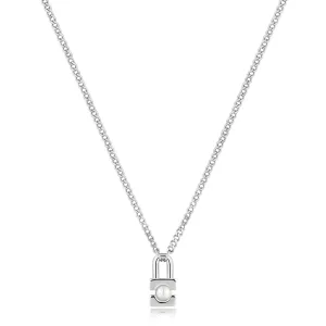 Ania Haie Silver Pearl Padlock Necklace
