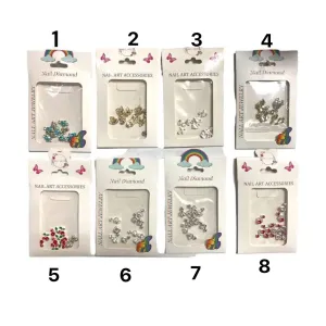 Artdone 8 boxes Nail Rhinestones, Nail Gems Nail Diamonds, Nail Art Studs Nail Crystals Nail Sequins for Nails Kit for Nail Art Supplies Accessories