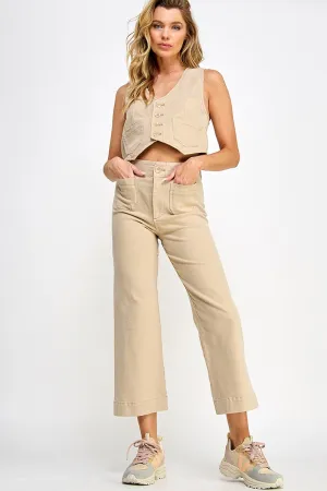 Aster High Rise Cropped Twill Pant