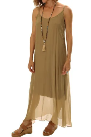 Ayla Silk Blend Dress - Bronze - CG70