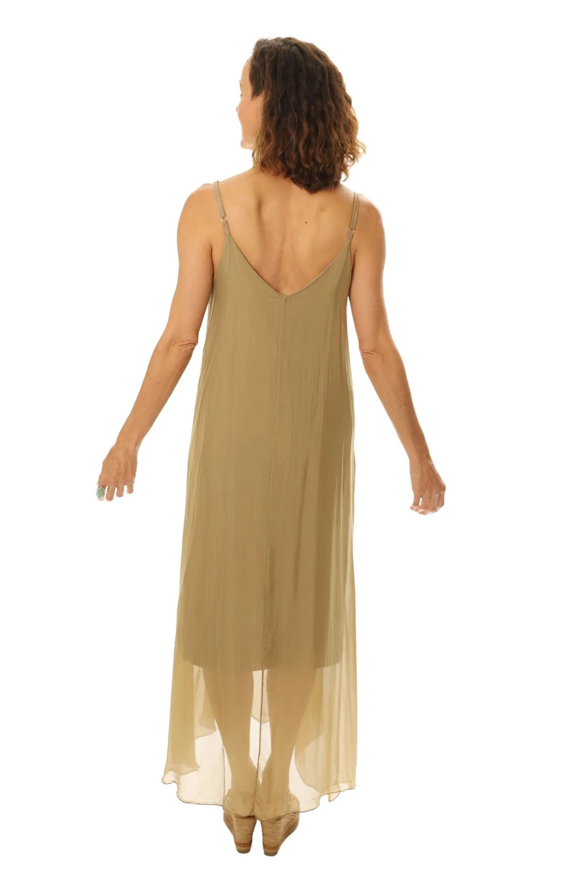Ayla Silk Blend Dress - Bronze - CG70
