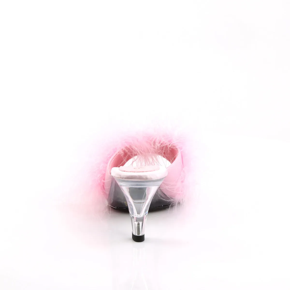 BELLE-301F  Baby Pink Pu-Fur/Clear