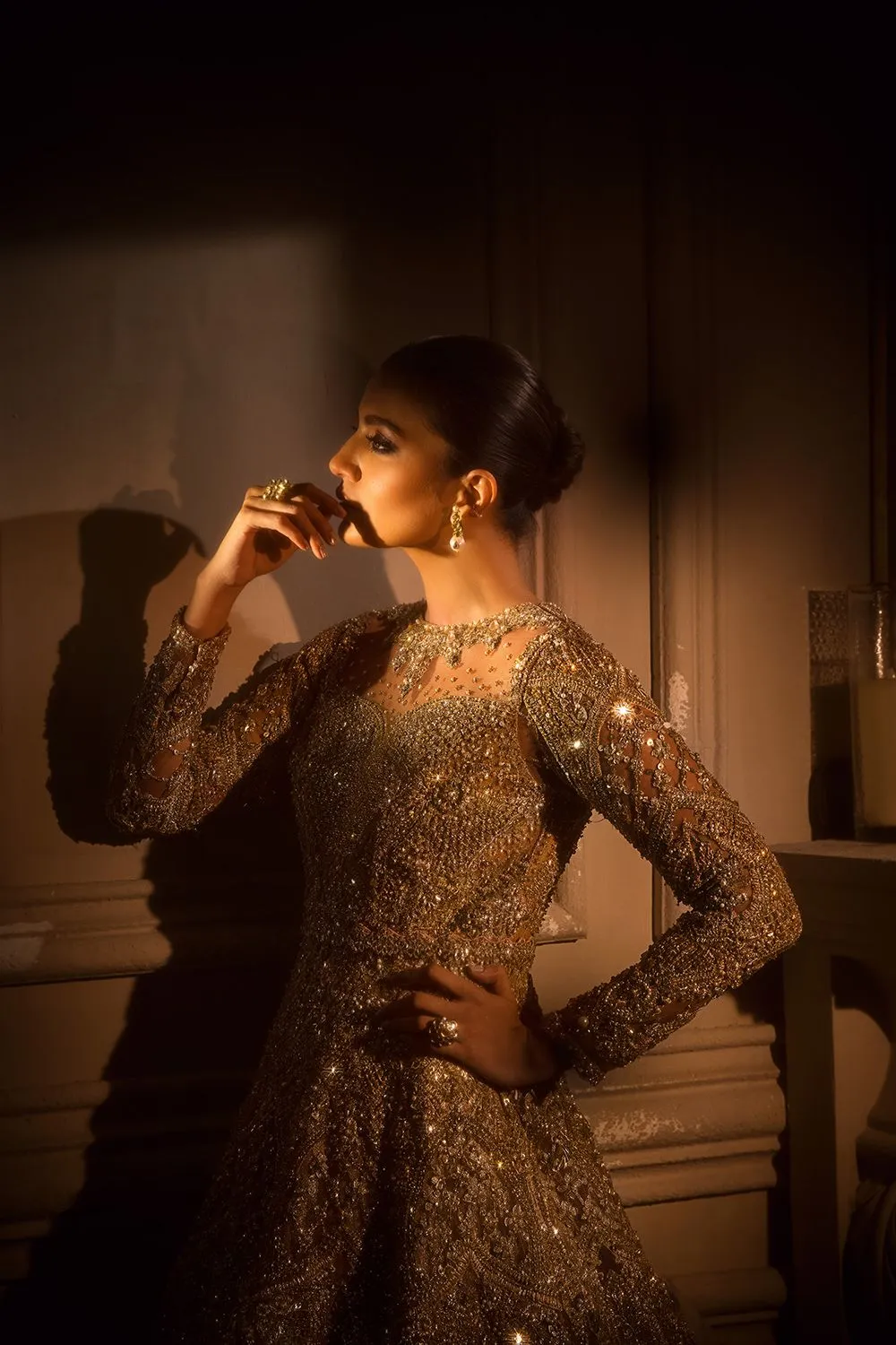 Best Designer Lehenga in Golden for Indian Bridal Wear