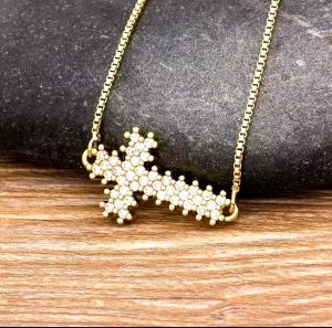 Bling Side Cross Necklace | Erika Williner Designs