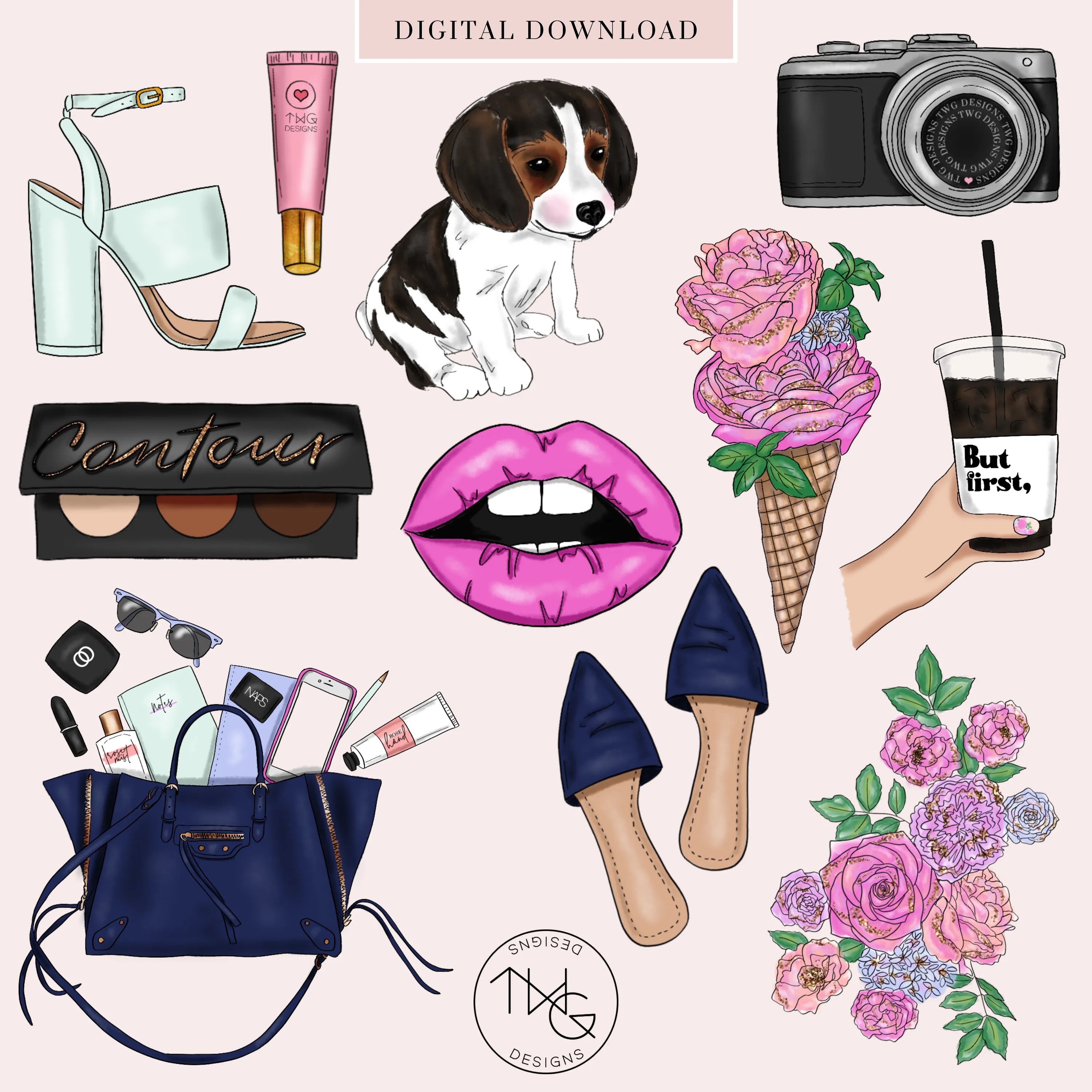 Blogger Clipart   Pattern Bundle