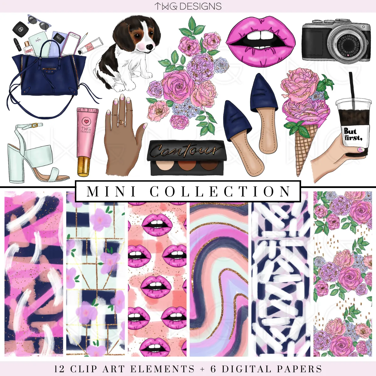Blogger Clipart   Pattern Bundle
