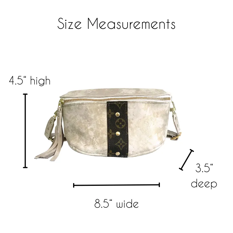 Britt Belt Bag In Stone Leather | Upcycled LV