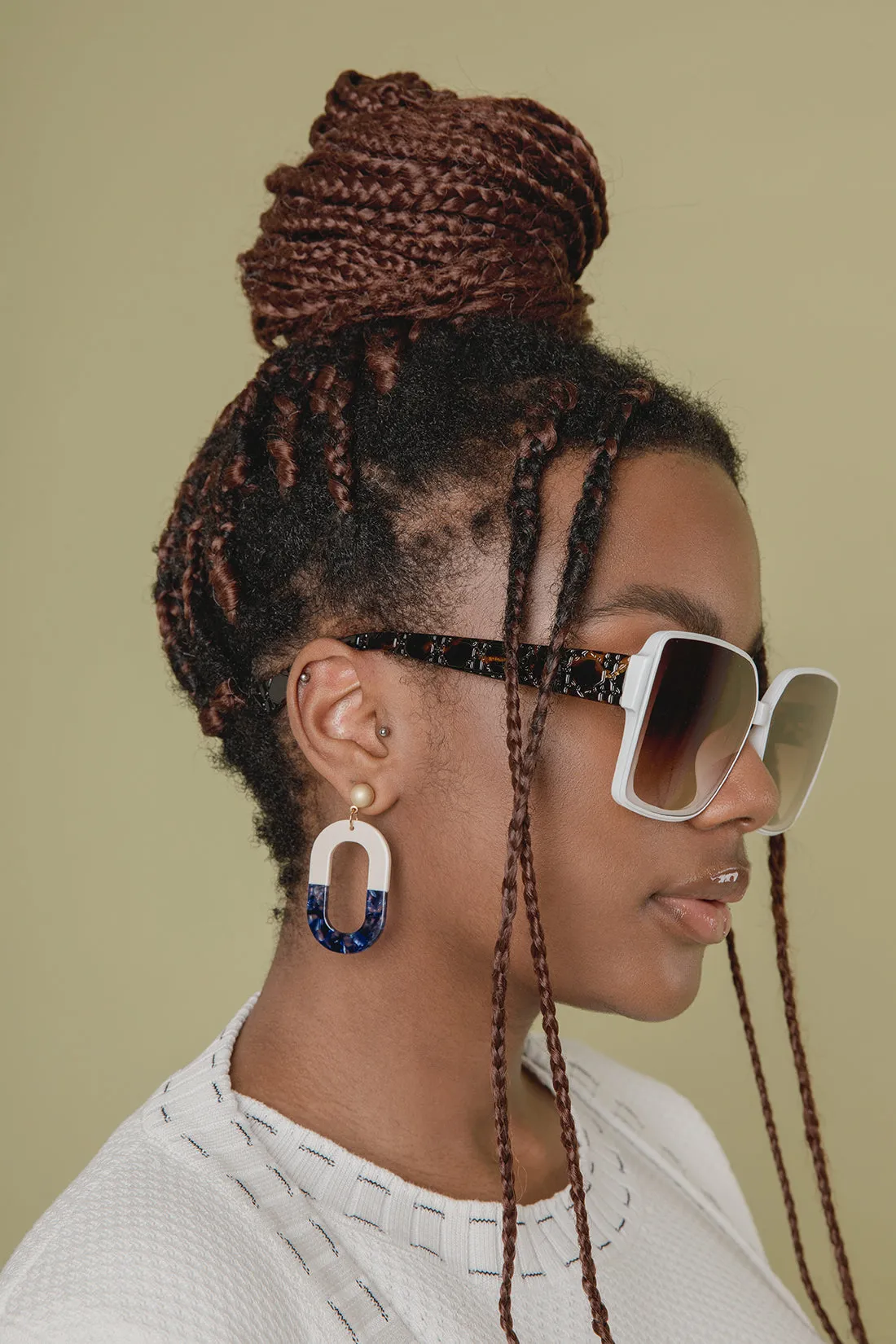 Butterfly Square Designer Monogram Sunglasses