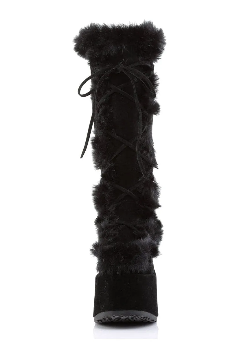 CAMEL-311 Black Vegan Leather Knee Boot