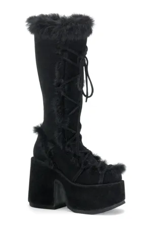 CAMEL-311 Black Vegan Leather Knee Boot
