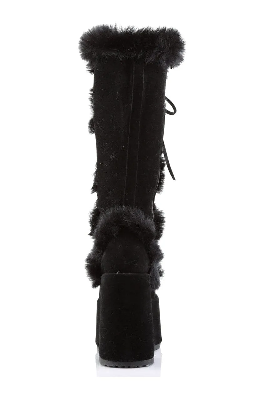 CAMEL-311 Black Vegan Leather Knee Boot
