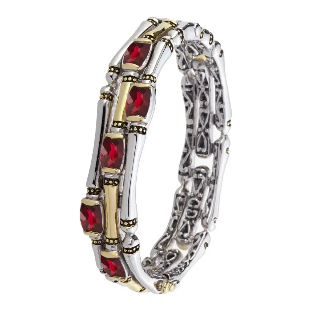 Canias Cor Collection - Three-Row Hinged Bangle Bracelet