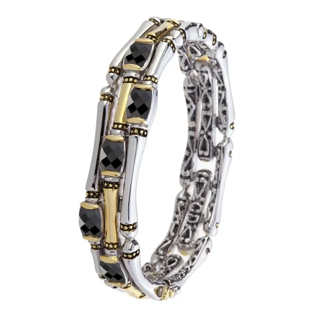 Canias Cor Collection - Three-Row Hinged Bangle Bracelet